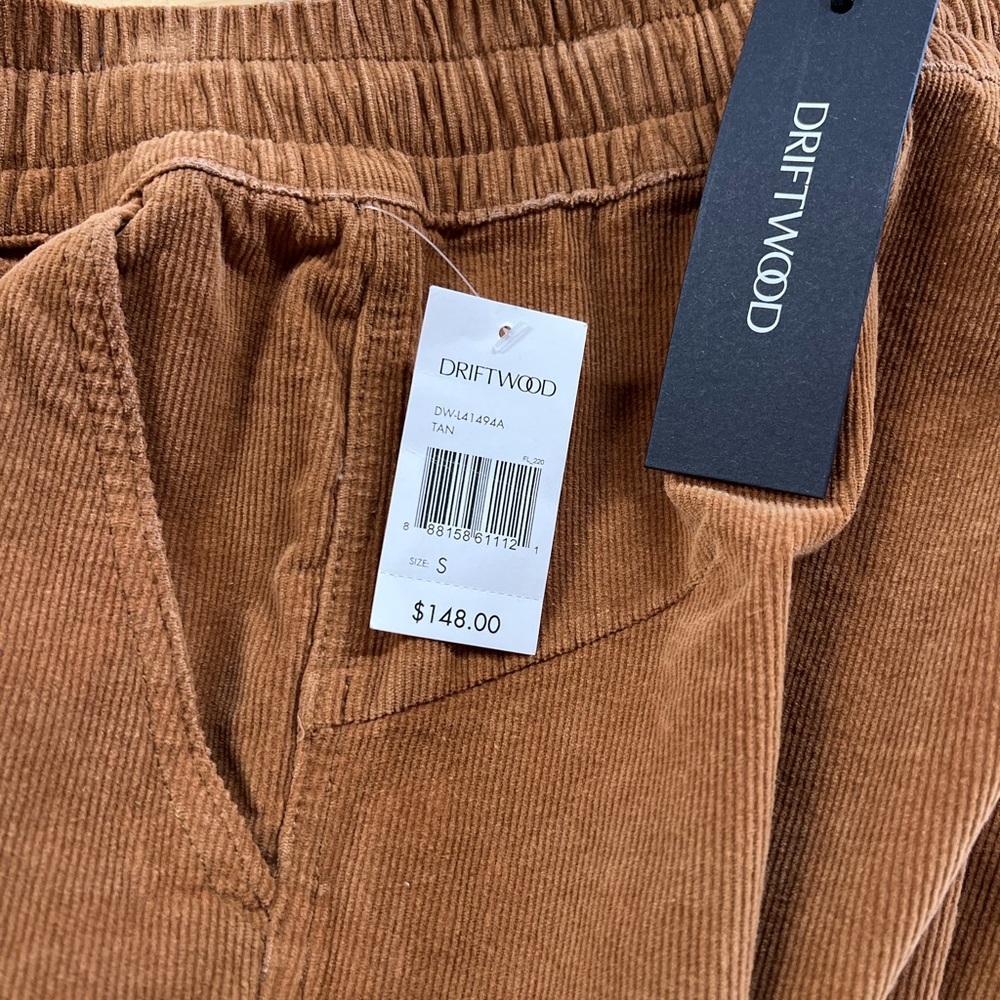 DRIFTWOOD camel / brown Corduroy Jogger Pants with beautiful embroidery on sides - Picture 8 of 13
